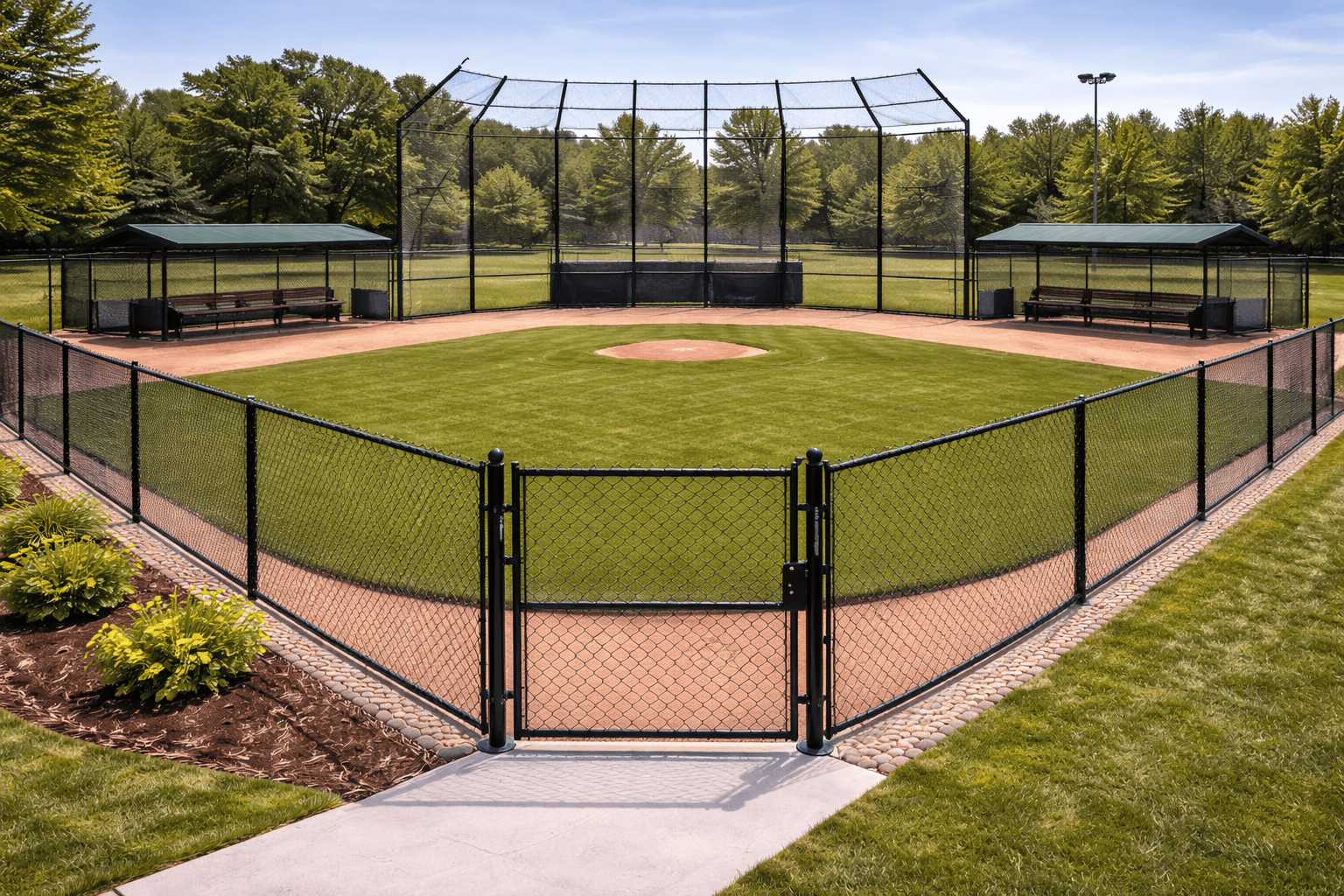 Baseball Field with Chain Link Fencing
