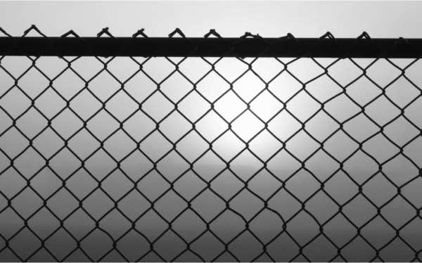 Professional fencing company installing a new fence
